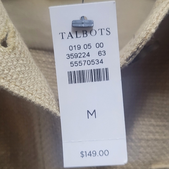 TALBOTS TEXTURED COTTON SHIRT JACKET NWT size M - Picture 6 of 9
